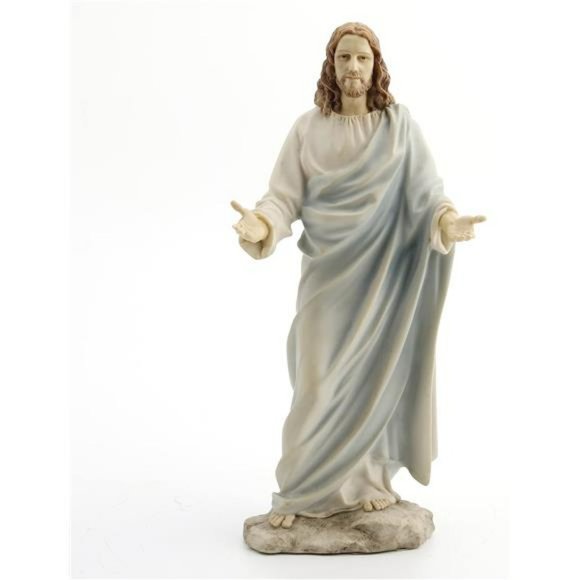 12" Tall Jesus Christ Blessing Statue Resin Cast Statue